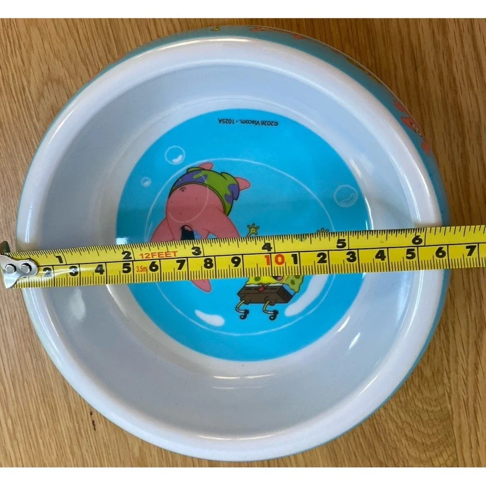 Nickelodeon SpongeBob SquarePants White Melamine Pet Bowl Food Water Dish